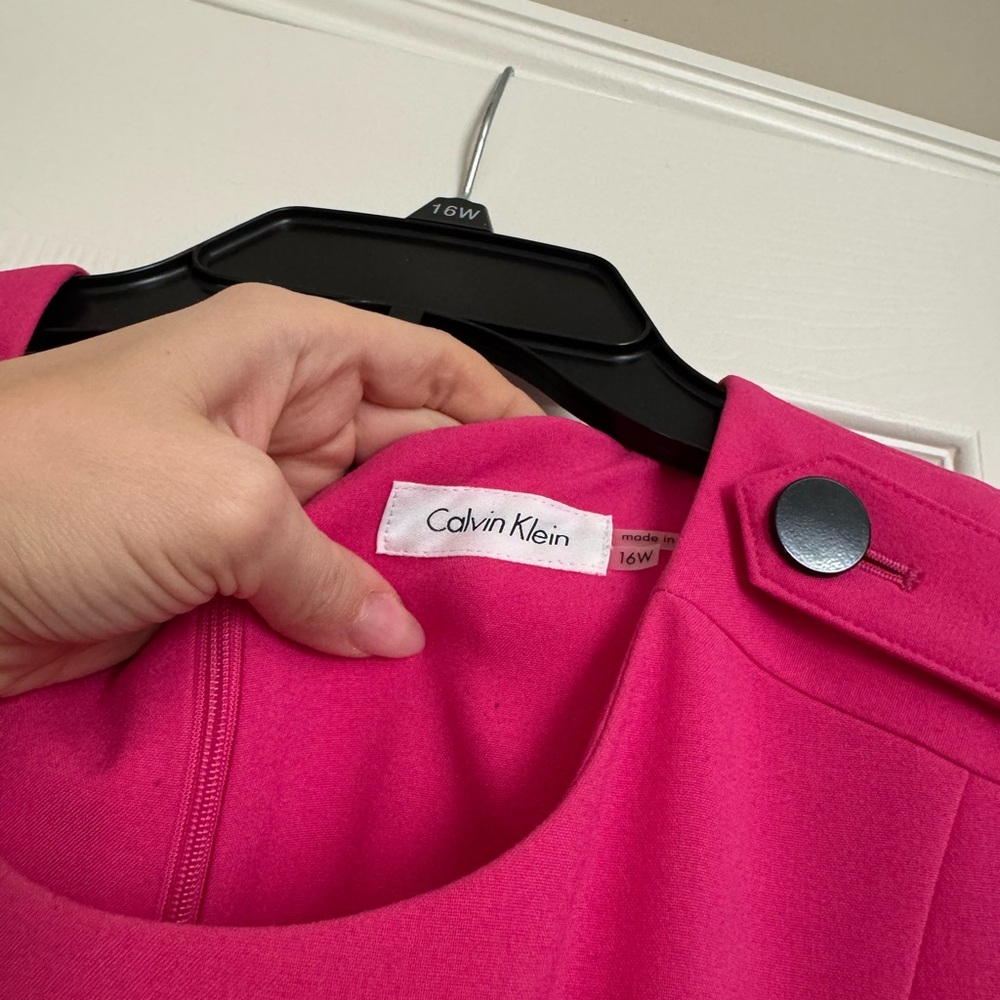 Calvin Klein Pink Belted Sleeveless Dress Size 16W - Picture 2 of 3